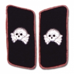 Army Panzer Collar Tabs with Metal Skulls Pink Piping - EM